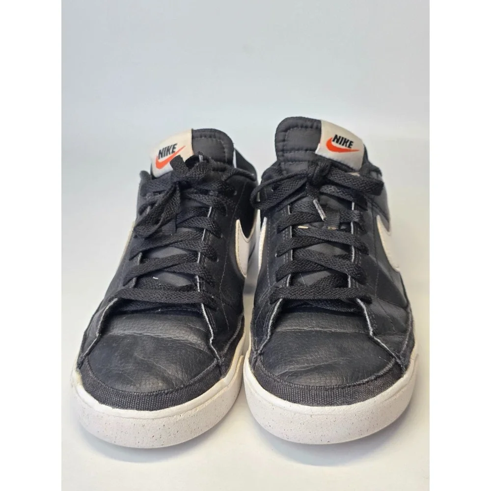 Nike Court Legacy Men's Sneakers‎ Size 9 Black White Faux Leather Athletic Shoes